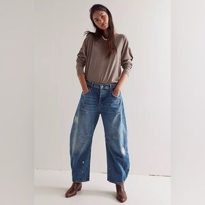 We The Free Good Luck Mid-Rise Barrel Jeans 100 Years